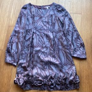 Rebecca Taylor women silk dress roses size 8